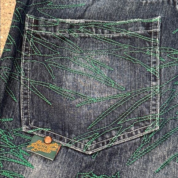 AKADEMIKS Baggy Y2K Hip Hop Streetwear Dragon Embroidery Tiger Patch Jorts Short - Picture 4 of 17